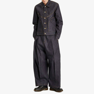 OEM Chaqueta de mezclilla de los hombres de Estilo Vintage impermeable de gran tamaño 100% algodón abotonado abrigo de invierno con opción de logotipo frontal - Product Image 4