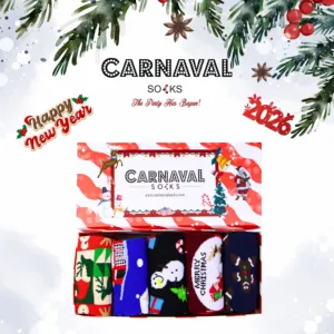 Unisex 5-Piece Christmas Themed Colorful <b>Sock</b> Set Breathable Daily Use <b>Socks</b> in a Merry Christmas <b>Box</b> Daily Wear or Gift - Product Image 3
