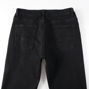Hot Sellers <b>Men's</b> Casual Black Distressed Slim Fit Ripped <b>Jeans</b> Pant High Stretch with OEM Service - Product Image 4