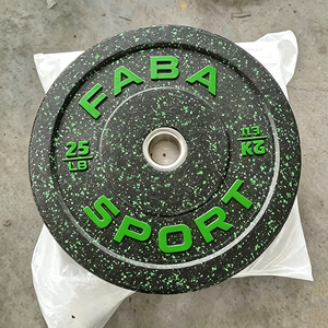 Plaques de poids en caoutchouc moucheté OEM ODM avec moyeu en acier massif pour haltères de fitness <span class=keywords><strong>Crossfit</strong></span>, pour la vente en gros mondiale - Product Image 1