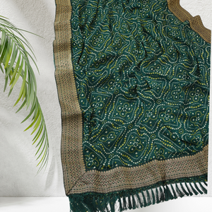 เสื้อส่าหรีมัดย้อมพิมพ์ลายผ้าจอร์เจีย bhandej หนังเทียมสไตล์ยอดนิยมสำหรับผู้หญิง - Product Image 3