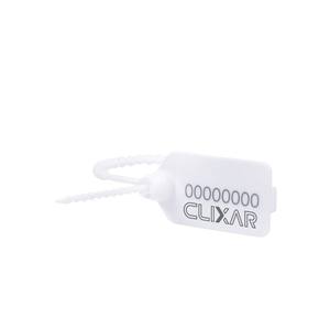 Sceau de serrage Bankseal CLIXAR pour sacs de monnaie et logistique, polyéthylène blanc, 209x20mm, plage de température de -50°C à +75°C - Product Image 1