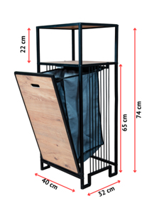 Mueble para ropa sucia, cesto de ropa abatible, organizador de almacenamiento de ropa, clasificador de ropa, mueble de almacenamiento para baño, cesto para ropa sucia - Product Image 5