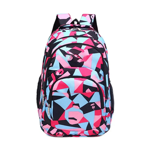 Mochila Casual con Patrón Geométrico DANZY SPORTS, Material de Poliéster, Ligera, Unisex, Mochila Escolar con Cierre de Cremallera - Product Image 1
