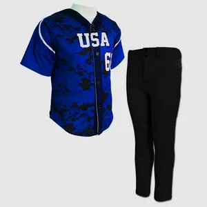 सर्वश्रेष्ठ गुणवत्ता सबलिमिनेशन बेसबॉल वर्दी कस्टम बेसबॉल जर्सी बेसबॉल नॉकर्स पैंट ओएम डिजाइन