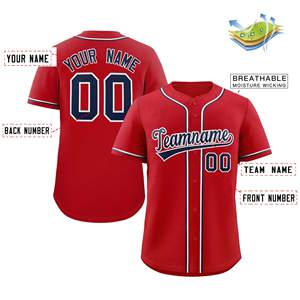 Jersey de béisbol con botones, camiseta de softball con sublimación personalizada, tela de malla ajustada para jóvenes, aparejos de secado rápido, uniforme universitario de sarga de EE. UU. - Product Image 2