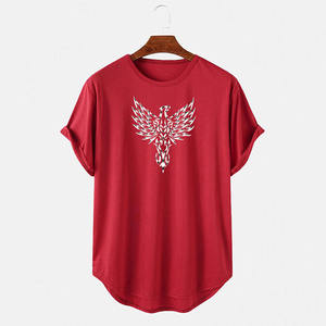 Camiseta de 100% algodón con cuello redondo y ropa de calle personalizada para hombre, camiseta informal con diseño personalizado impreso al por mayor - Product Image 3