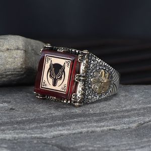 Azuris High Quality Ottoman Style 925 Sterling Silver Men's <b>Ring</b> Fashion Jewelry Natural Black Stone Turkish Made VALKH1600 - Product Image 3
