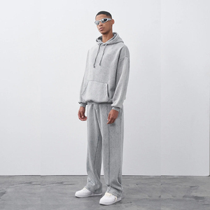 Survêtement de luxe pour hommes, lavage à l'acide, logo personnalisé, col à capuche avec technique de strass, tenue attrayante pour l'arrivée en hiver - Product Image 5