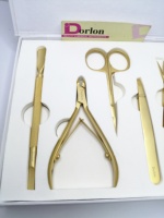 Salon professionnel outils pour ongles or mat pince à ongles marque privée manucure poussoir beauté pince à épiler et cuticule ongles ciseaux ensemble