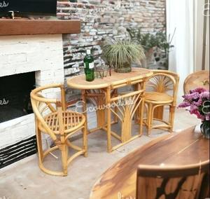 Chaise de salle à manger rectangulaire d'extérieur en rotin et osier pour restaurant Meubles Tables et chaises Ensemble de restaurant de détente parfait - Product Image 6