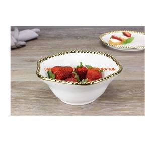 Cuenco redondo de metal para servir con diseño de flores en la parte superior, cuenco para servir ensalada de frutas - Product Image 5