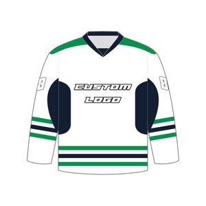 Maillot de hockey sur glace personnalisé en gros pour équipe, 100 % polyester, anti-UV, séchage rapide, respirant, uniforme de hockey sur glace sublimé en sergé - Product Image 2
