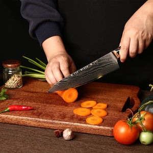 Venta al por mayor personalizado OEM ODM fábrica de cubiertos profesional Extra afilado Chef japonés Damasco cocina Chef cuchillo con mango de madera - Product Image 2