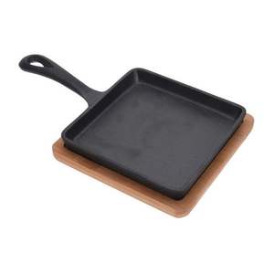 กระทะโลหะสำหรับเสิร์ฟอาหารมีสไตล์เครื่องครัวและร้านอาหารจานร้อนทำจากเหล็ก & ไม้ดีไซน์ทันสมัย - Product Image 4