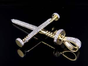 เพชรประดับเล็บลายเพชรแบบไขว้เครื่องประดับฮิปฮอปสีเงิน925จี้แบบกำหนดเองสำหรับผู้ชายสไตล์ยอดนิยม - Product Image 2