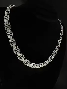 Chaîne à maillons cubains en diamant Mossanite de laboratoire entièrement glacée Bijoux de luxe personnalisés Hip Hop Meilleur cadeau pour hommes Chaînes Hiphop - Product Image 3