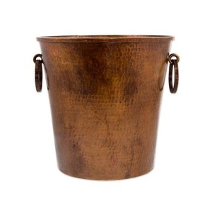 Suministros para fiestas al aire libre Cubo de hielo de cobre y acero Acero inoxidable Accesorios de barra con acabado antiguo Cubo de hielo con acabado de cobre - Product Image 1