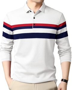T-shirt polo coupe régulière pour hommes T-shirts à manches longues et col décontracté pour hommes Chemises polo d'été 100% coton T-shirt haut de gamme Plus - Product Image 1