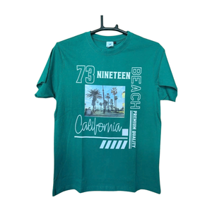 เสื้อยืดผ้าฝ้าย100% ลำลองสำหรับผู้ชายพิมพ์ลายผ้าถักแบบปกติ180 GSM - Product Image 1