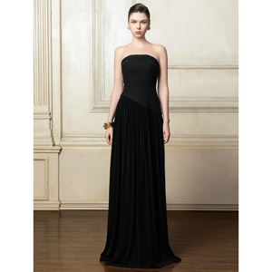 2025 nuevo diseño vestidos largos mujeres elegante VINCENT MAXI vestido fuera del hombro tela de celosía rústica ropa de mujer de lujo - Product Image 4