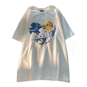 เสื้อยืดพิมพ์ลายพัฟสีพื้นแฟชั่นฤดูร้อน บริการ OEM สีและโลโก้ตามสั่ง ผลิตในปากีสถาน ผ้าฝ้าย/ใยไผ่ - Product Image 1