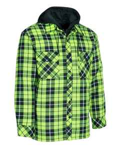 Wholesale <b>Flannel</b> Shirt Hoodie <b>Mens</b> Long Sleeve Outdoor Casual Hooded Plaid Shirt <b>Jacket</b> With OEM Custom Logo Factory Supply - Product Image 2