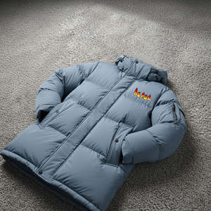 Chaqueta de Hombre de Última Moda, Chaqueta Acolchada de Lona Transpirable para Invierno, Chaqueta Acolchada Ligera de Longitud Regular con Logotipo Frontal - Product Image 4