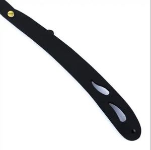 มีดโกนหนวดสแตนเลสแบบกำหนดเอง สีดำ ใบมีดตรง พร้อมซองหนัง - Product Image 5