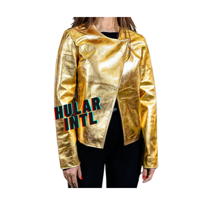 Nueva Chaqueta de Cuero para Motociclista, Doble Botonadura, Acolchada, Invierno, Negra, con Cierre, Tallas Grandes, Venta al Por Mayor - Product Image 4