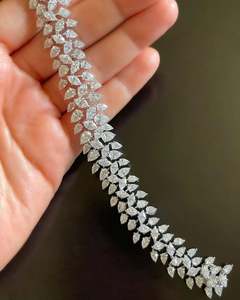 สร้อยข้อมือเทนนิสประดับเพชรทรงกลมทรงกลมเงินสเตอร์ลิง40กรัม925บริสุทธิ์สำหรับเป็นของขวัญในห้องปฏิบัติการ - Product Image 2