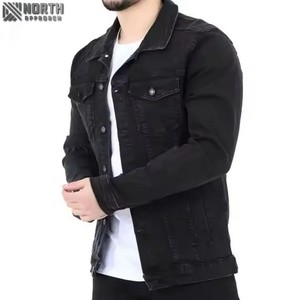 2025 Men Denim Jacket <b>Covered</b> <b>Button</b> Closure Front Stylish Regular Sleeve Design Customizable High Quality Casual Comfort Jacket - Product Image 4