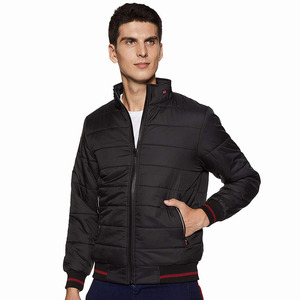 Vestes matelassées pour hommes de qualité supérieure, fermeture éclair, couleur noire, col montant, veste matelassée tendance pour hommes adultes - Product Image 1