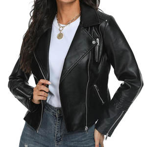 Chaqueta de Cuero para Mujer, Diseño Único y Popular, Chaqueta Sólida para Mujer, Chaquetas de Cuero con Logotipo de Diseño OEM - Product Image 2