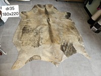 Tapis en cuir de vache tissé à la machine, fabriqué en Turquie, motif abstrait, poils moyens, résistant aux taches, pour usage domestique