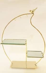 Support à gâteau décoratif en acier inoxydable pour hôtel, restaurant, mariage, avec forme circulaire à 2 niveaux, support à dessert tridimensionnel - Product Image 2