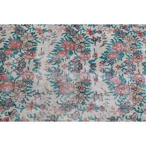 Turkish Rug 3.37x6.7 ft, <b>Red</b> Blue Ombr <b>Wool</b> Vintage Rug - Product Image 5