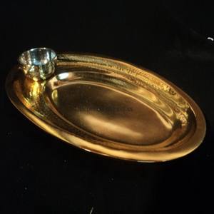 Cuenco con acabado de plata fundida de aluminio de aspecto elegante único con diseño de flores y hojas chapadas en oro, suministros de decoración para el hogar y el Hotel - Product Image 2