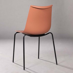 Modern High-Back Stackable <b>Dining</b> <b>Chair</b> with Iron Legs-Multi-Colored Plastic - Product Image 3