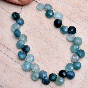 Piedras preciosas naturales de grandidierita rara, cuentas de Briolette de corazón facetado de 5mm-6mm, cuentas de piedras preciosas semipreciosas de grandidierita para joyería - Product Image 3