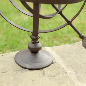 Sphère armillaire en fonte d'aluminium Globe céleste Cadran solaire Ornement Vintage Maison Jardin Décor Rustique Métal Armillaire Monde Globe - Product Image 6