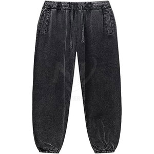 Pantalones de chándal lavado con ácido para hombre superventas diseño informal ligero con patrón recto MOQ bajo al por mayor - Product Image 1