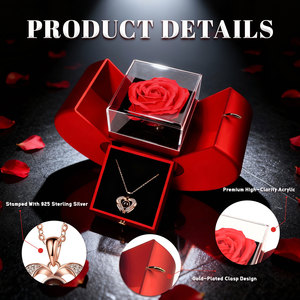 Fiore Preservato Rosa Rossa con Collana a Cuore <span class=keywords><strong>in</strong></span> Argento Sterling Ti Amo <span class=keywords><strong>in</strong></span> <span class=keywords><strong>100</strong></span> <span class=keywords><strong>Lingue</strong></span>, Regalo per Moglie, Mamma, Fidanzata - Product Image 3