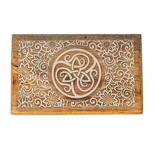 Premium Mango <b>Wood</b> <b>Jewelry</b> <b>Box</b> with Pentacle Design White Antique Multipurpose Decorative Storage <b>Box</b> at Factory Wholesale Price - Product Image 5
