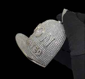 Custom High Quality VVS Moissanite Diamond <b>Pendants</b> 925 <b>Silver</b> Iced Out Hip Hop Pendent for <b>Men</b> Moissanite Cap Pendent - Product Image 4