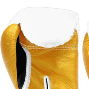 Gants de boxe professionnels en cuir noir et or blanc, avec fermeture velcro au poignet, pour l'entraînement et le sparring, pour hommes et femmes - Product Image 5