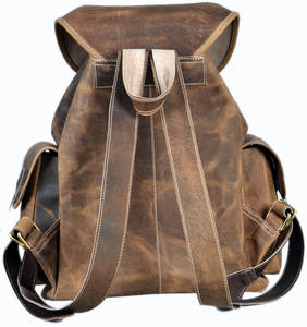 100% sac à dos en cuir véritable sac à dos en cuir de vachette avec sac à dos en cuir design à la mode - Product Image 6