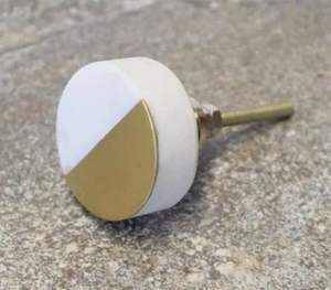 Polished Marble Cabinet Door Knobs with Gold Edging for Cupboard Doors Custom Color Shape Size Made in India - Product Image 6