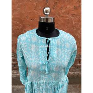 Robe portefeuille indienne pour femmes, vêtements de plage bohème, coton de styliste, tunique imprimée de plage d'été, vente en gros - Product Image 2