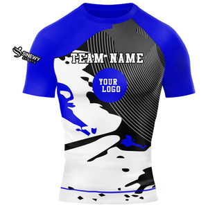 เสื้อ BJJ rash GUARD แบบยืดได้ผ้าสแปนเด็กซ์/ โพลีเอสเตอร์พิมพ์โลโก้ตามสั่ง - Product Image 6